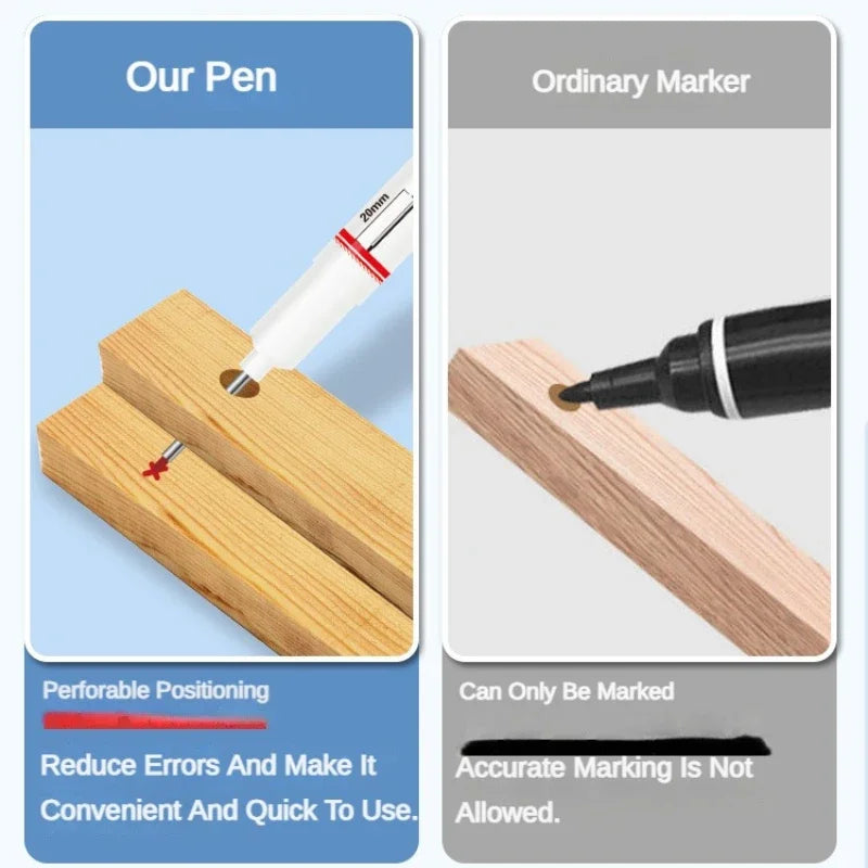 4-Pack 20mm Long Nib Deep Hole Marker Pens – Wood & Metal
