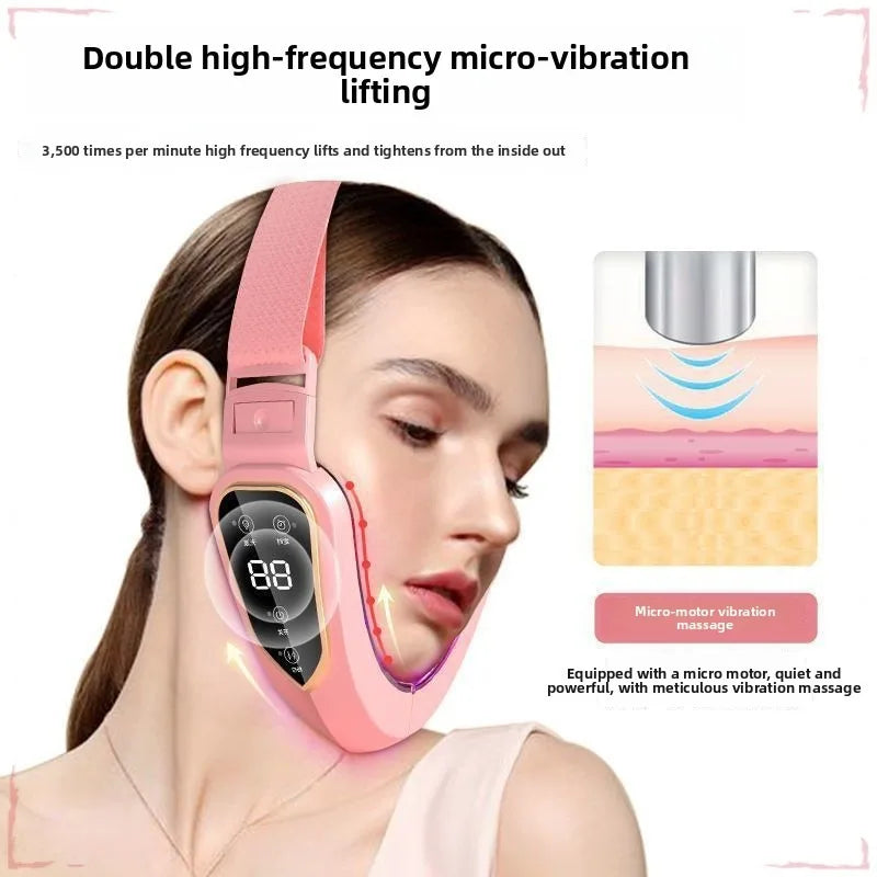 Facial Lifting Massager 12 Gears Electric Facial Massager V-line Face Lifting Slimming Vibration Device Home Use Beauty Tool Peaceful Pleasures Health and Wellness