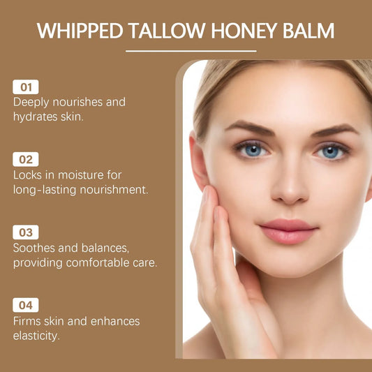 Whipped Beef Tallow Honey Balm | Anti-Aging Moisturizer 114g