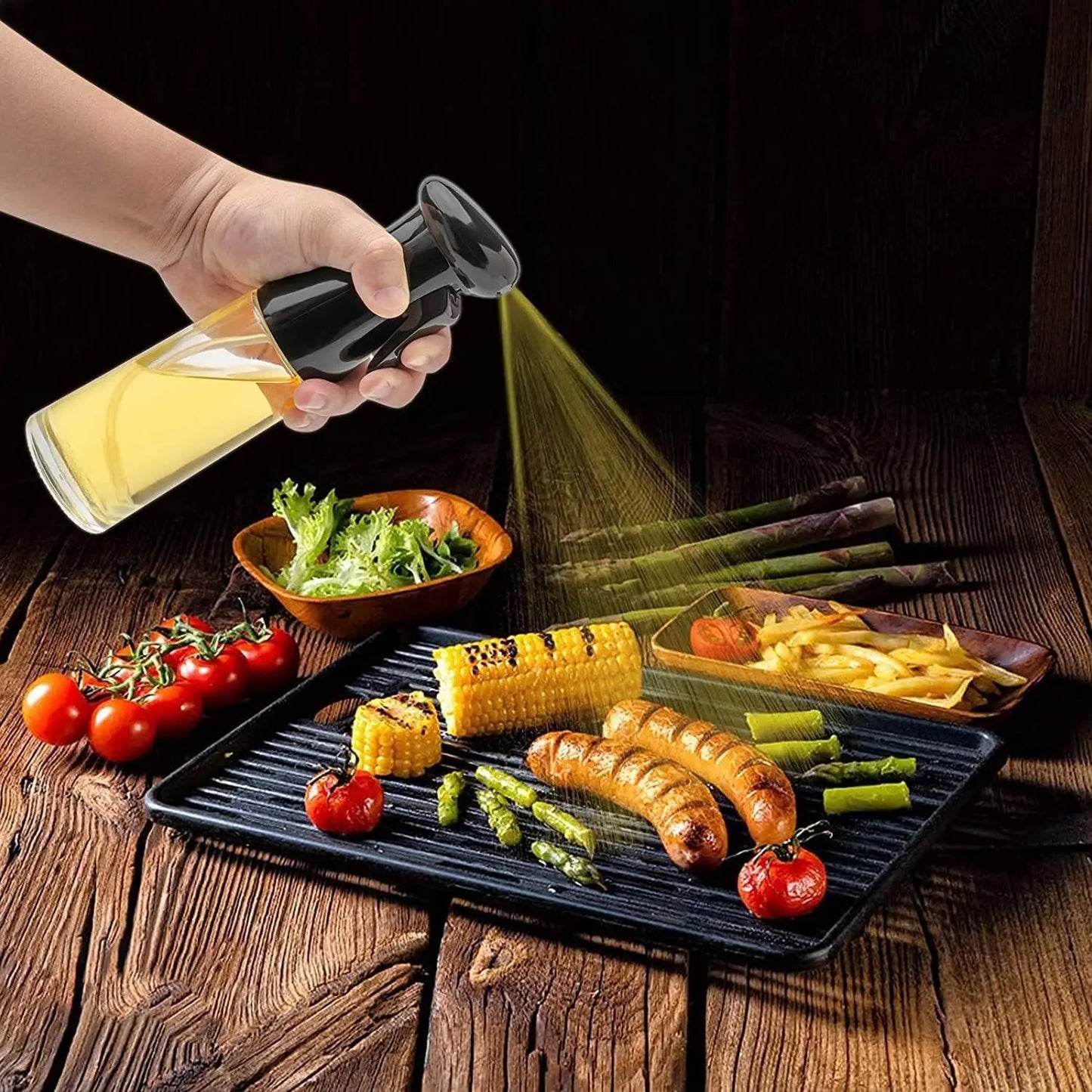 Oil Sprayer for Cooking,300ml Olive Oil Spritzer,Oil Sprayer for Air Fryer, Salad,BBQ,Roasting Peaceful Pleasures Health and Wellness