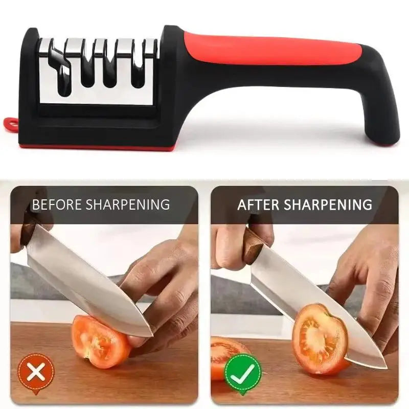 3/4-Stage Knife Sharpener – Non-Slip Ergonomic Handle