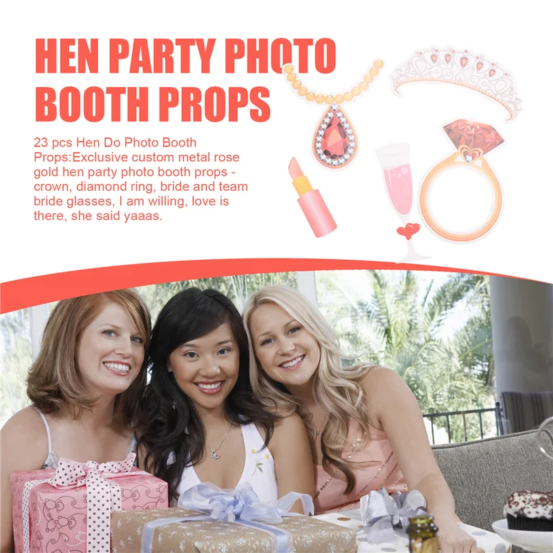 A36T-Wedding Photo Props Rose Gold,23 Pcs Hen Party Photo Booth Props,Team Bride Selfie Props,Hen Do Selfie Props, Hen Night Peaceful Pleasures Health and Wellness
