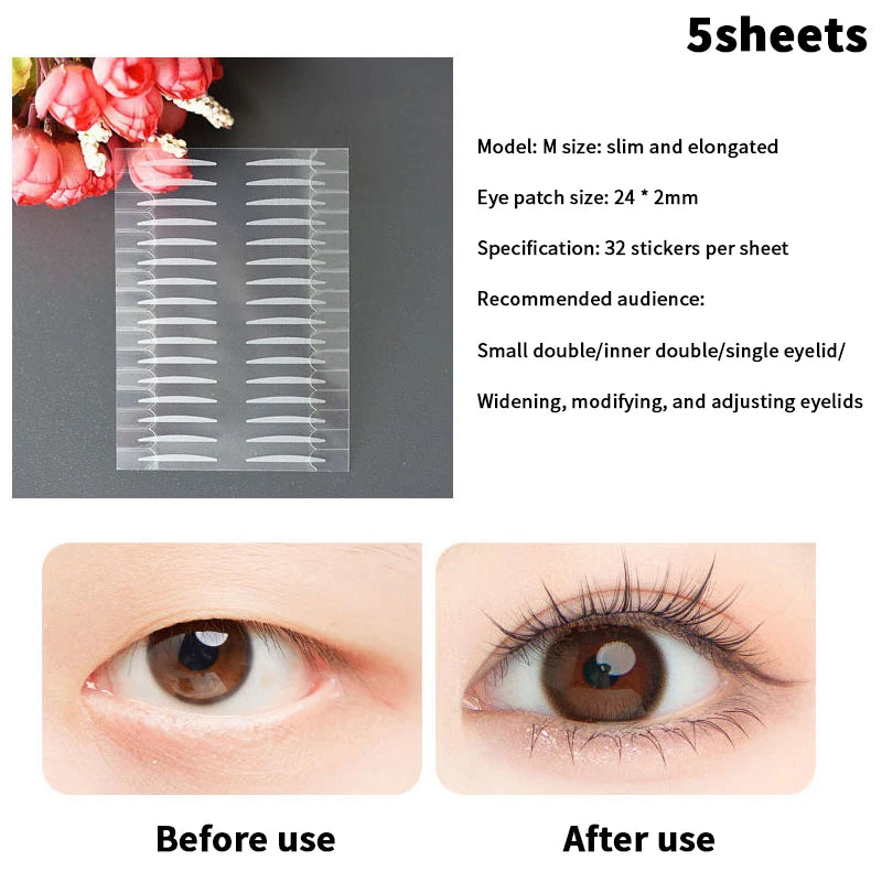 Invisible Double Eyelid Tape Stickers S/M/L – 3/5/10 Sheets