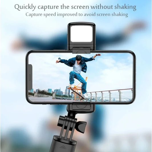 Portable Bluetooth Selfie Stick Tripod Holder with Remote Shutter Fill Light Extendable Wireless Remote Retractable Phone Stand Peaceful Pleasures Health and Wellness