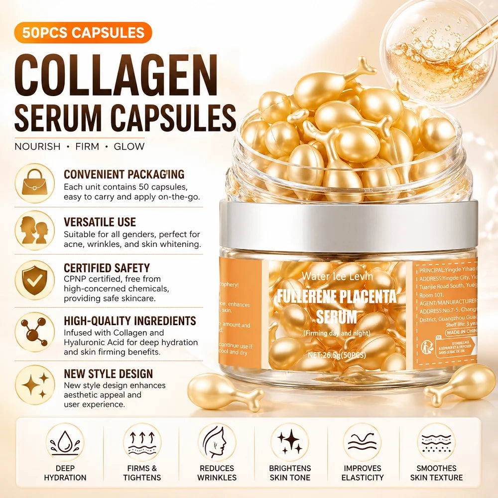 50-Pc Collagen & Hyaluronic Acid Face Serum Capsules
