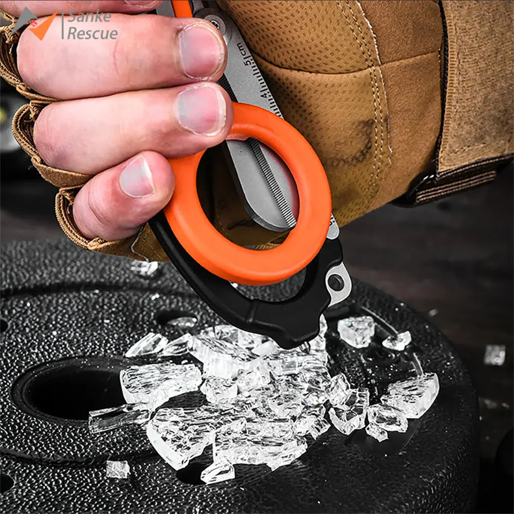 Sanke Rescue Elegital Emergency Response Shears Stainless Steel Foldable Scissors Pliers Outdoor Camping Rescue Tools for IFAK Peaceful Pleasures Health and Wellness
