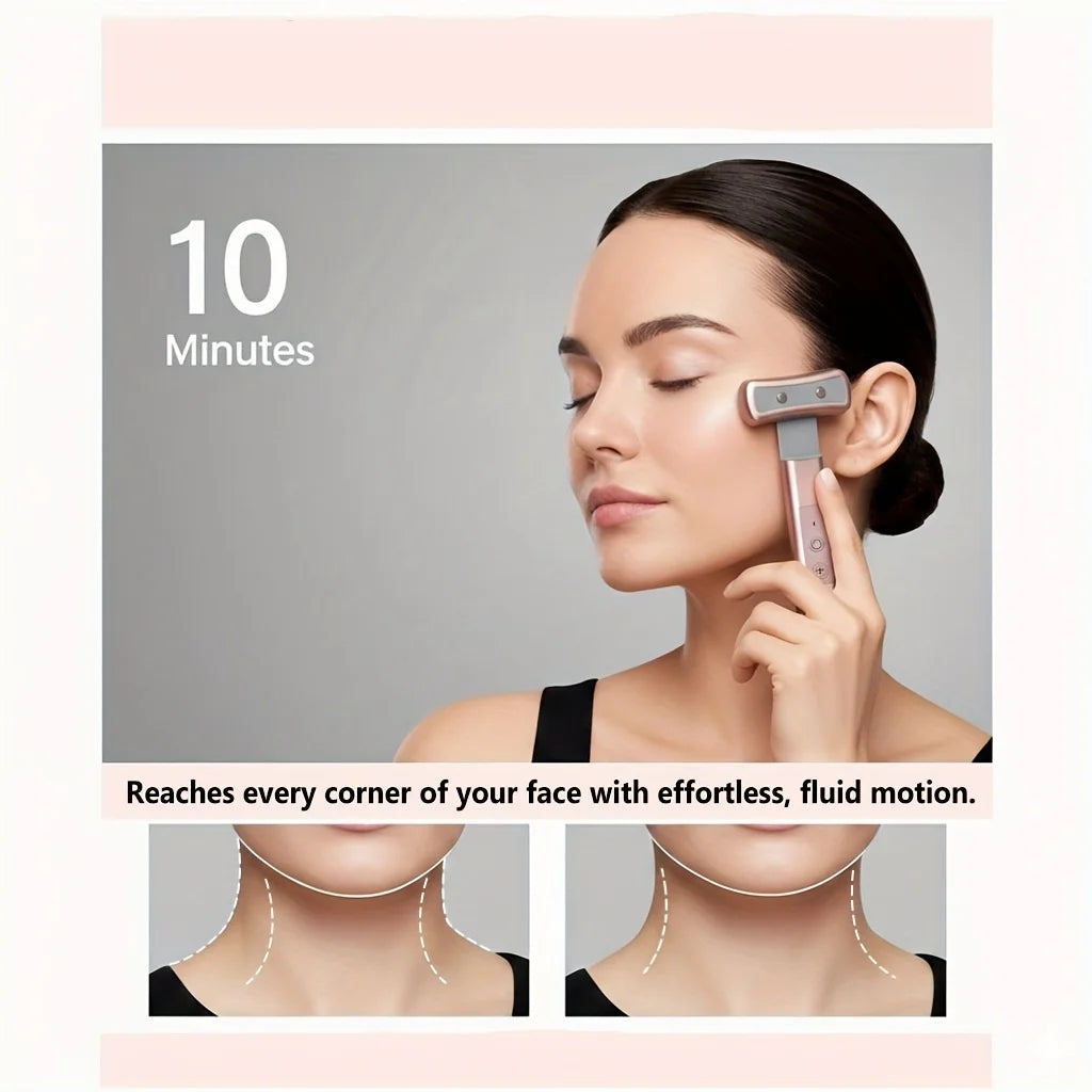6-in-1 Led Multifunctional Eye and Facial Massager with Vibration Massage Function, Can Massage Eye Bags and Cheeks, Multi-Color Modes, Boxed Packaging, Electric Skin Massage Device, Supports USB Charging, Suitable for Use. Peaceful Pleasures Health and Wellness