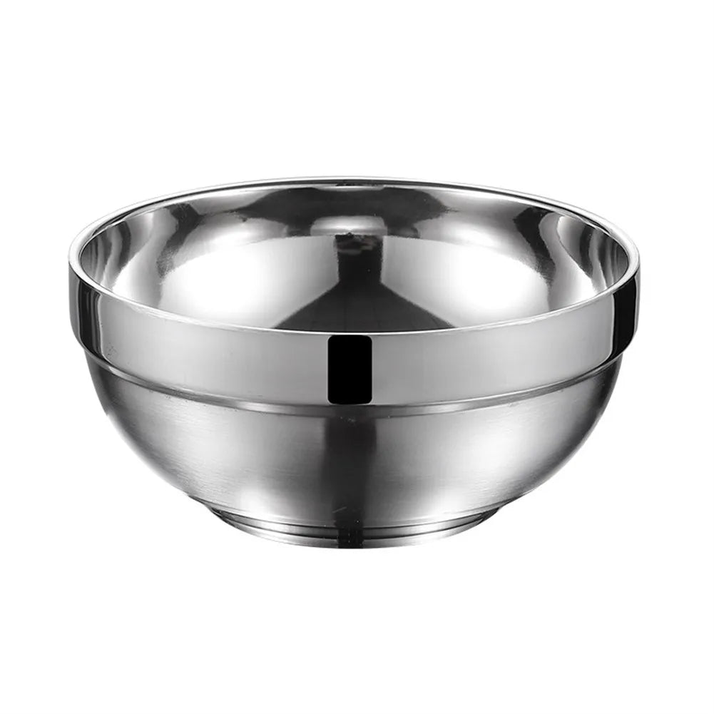Stainless Steel Bowl Double Layer Thickening Family Kitchens Outdoor
