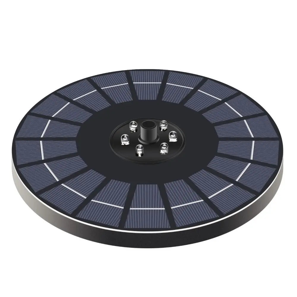 Solar Bird Bath Fountain with LED Lights & 6 Nozzles
