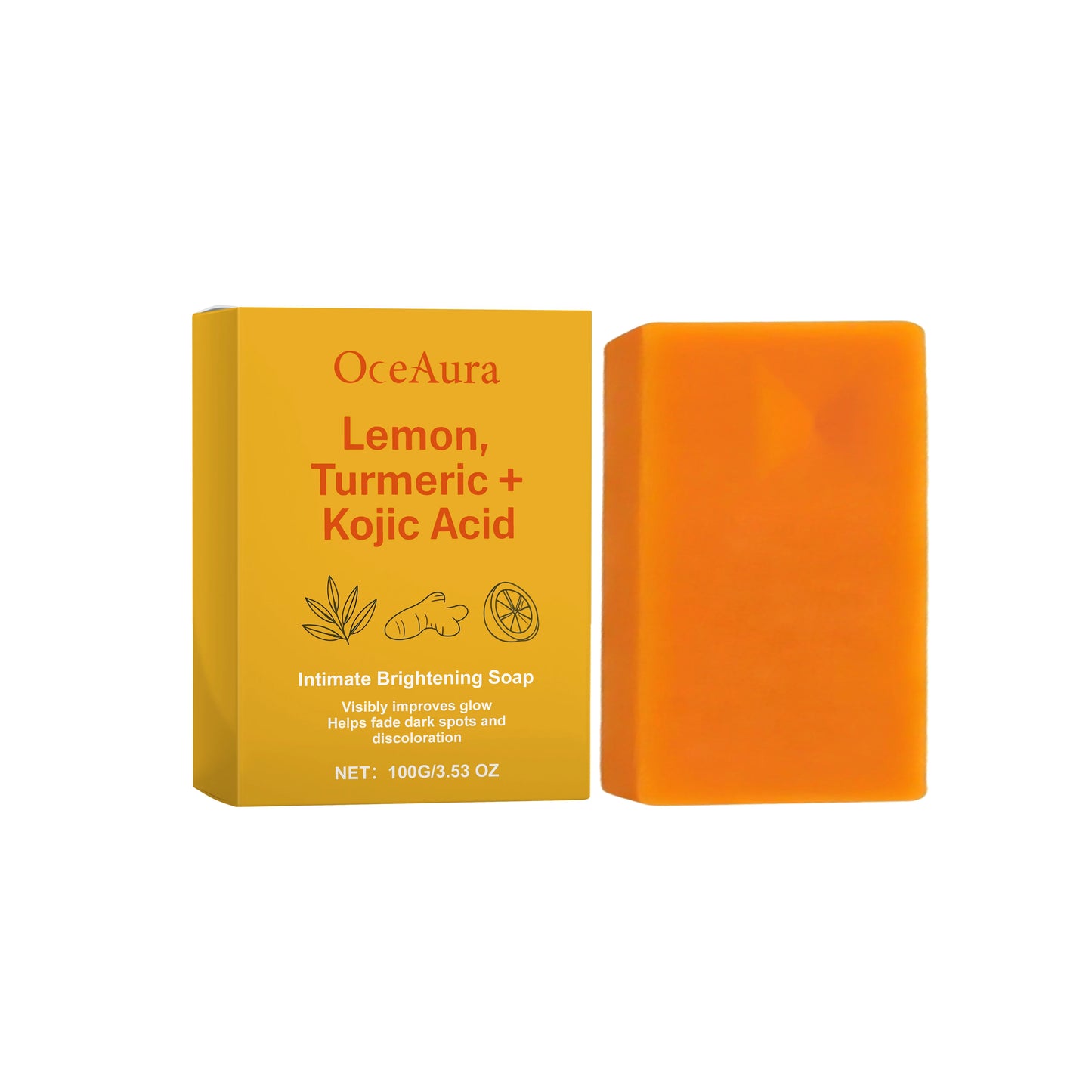 OceAura Kojic Acid Lemon Turmeric Brightening Soap Bar