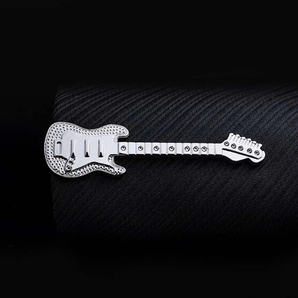 Silver Metal Tie Clip for Men – Key & Glasses Shape Novelty Pin