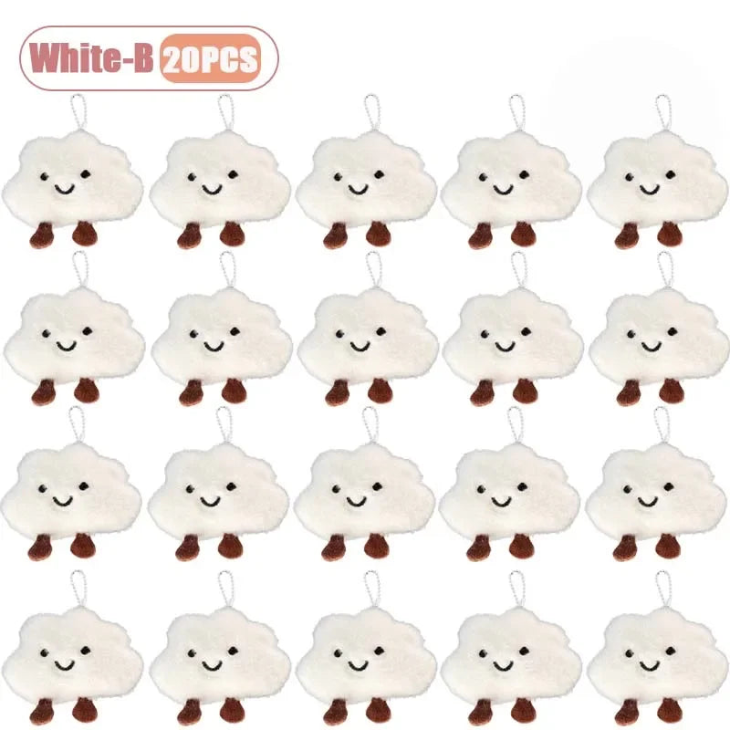 Cute Cloud Plush Brooch Keychain Bag Charm Pendant for Girls