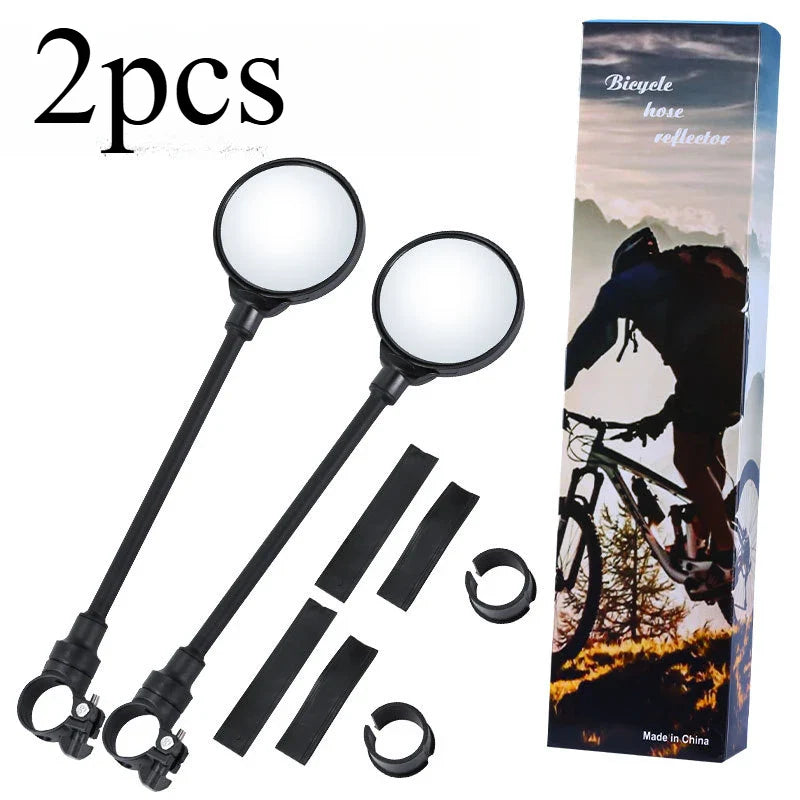 360° Adjustable Bicycle Handlebar Rearview Mirrors – 2pcs HD Convex
