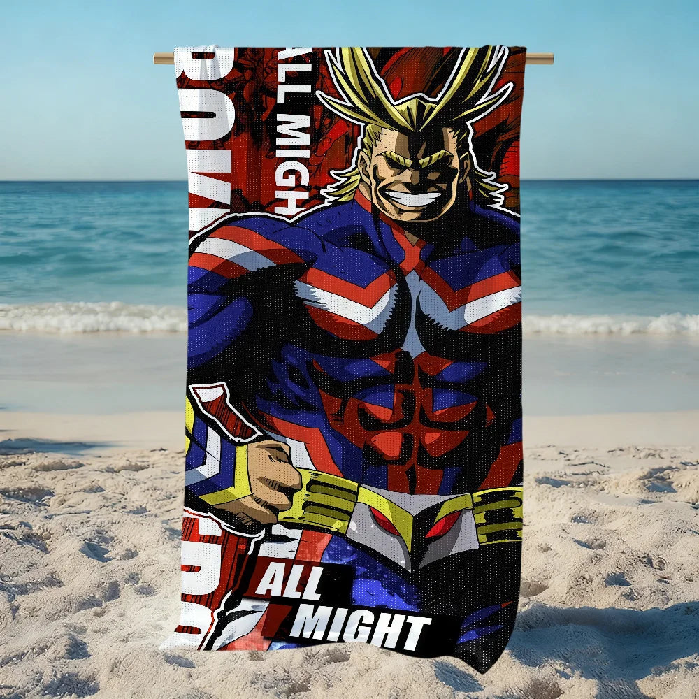 All Might Anime Quick-Dry Beach Towel | Gym, Travel & Pool Quick-Dry Beach Towel Peaceful Pleasures Health and Wellness
