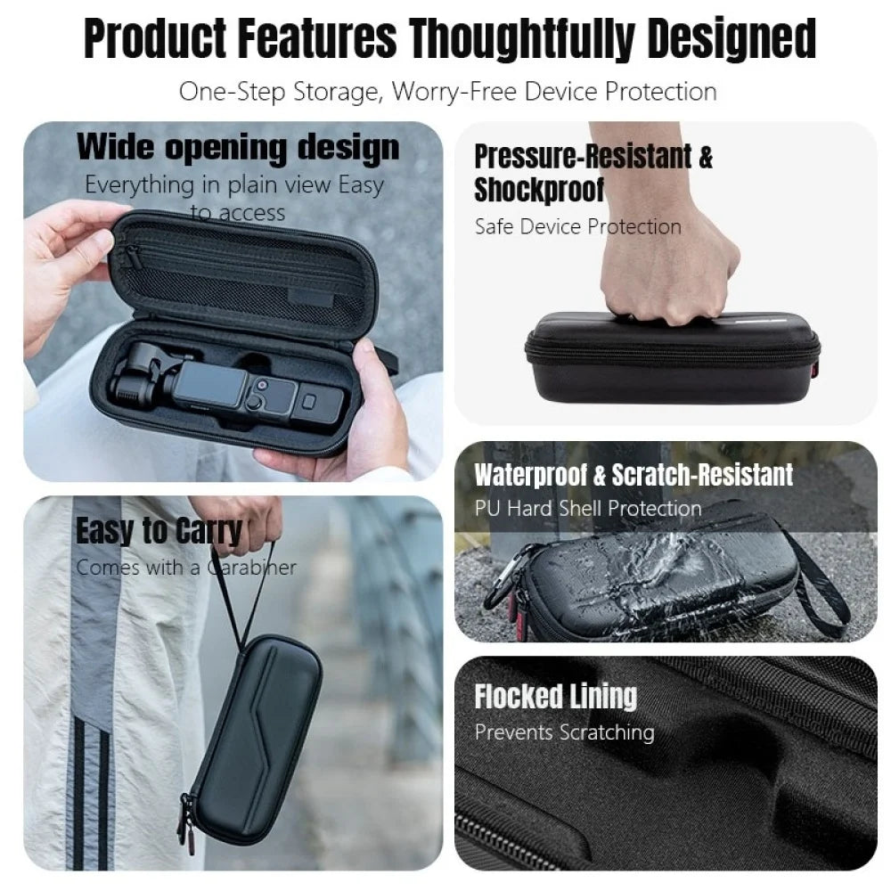 High-Quality Compact And Portable PU Storage Case For DJI Pocket 4 Camera – Travel Case Handbag Storage Accessories Peaceful Pleasures Health and Wellness