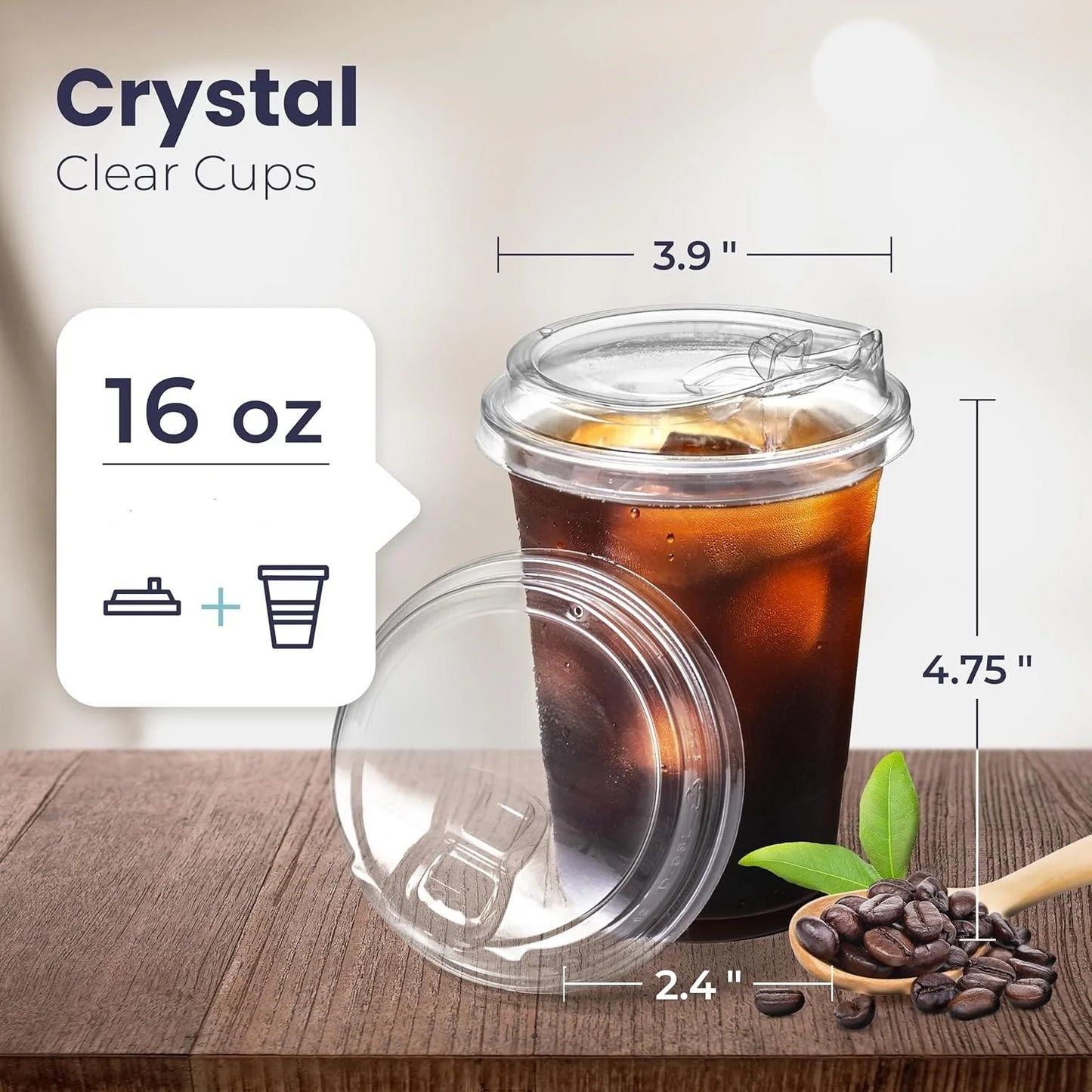 10 Sets Clear Plastic Cup with Sip lids 12//20/16 Disposable Cups for Iced Coffee or Juice Party Smoothie Milkshake Cold Drinks Peaceful Pleasures Health and Wellness 16OZ