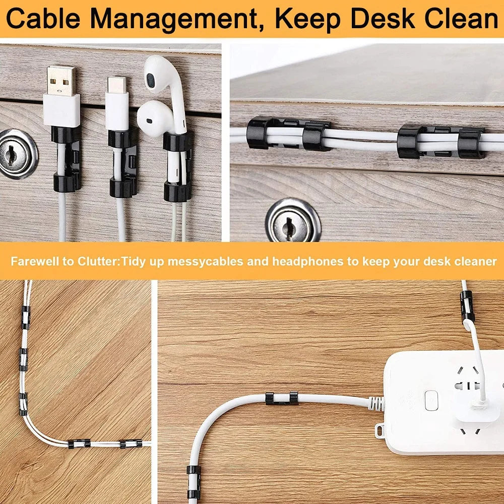 Cable Management Organizer Clips – Desk Wire & Cord Holder
