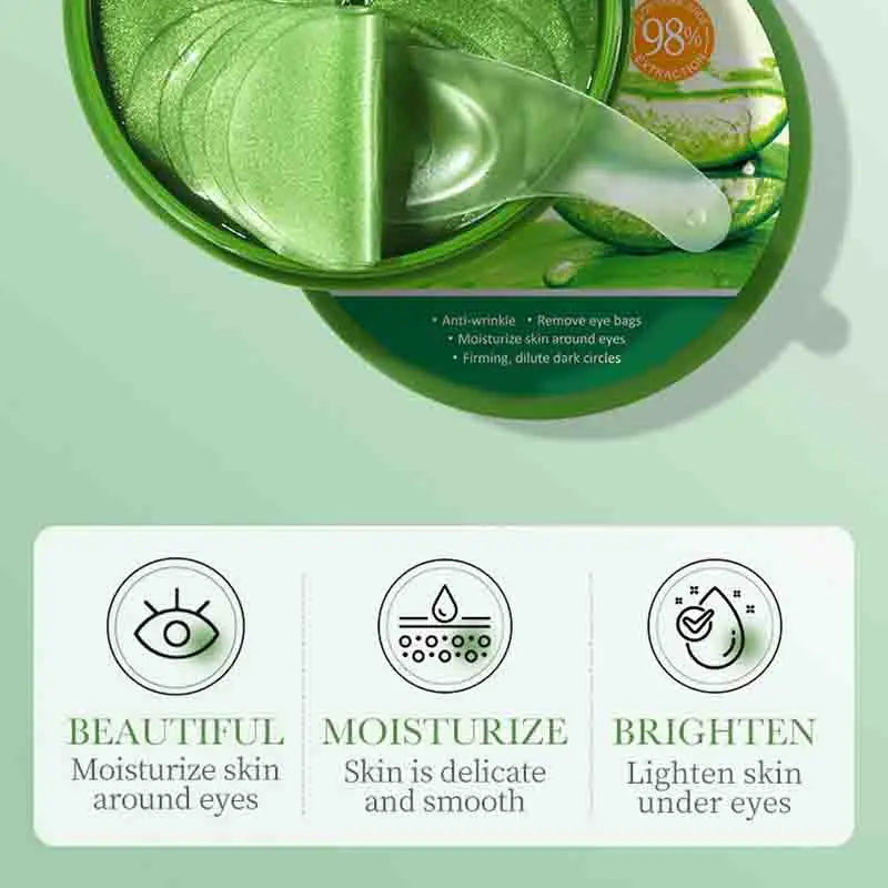 BIOAOUA 60pc Aloe Vera Collagen Eye Masks | Dark Circles & Puffiness