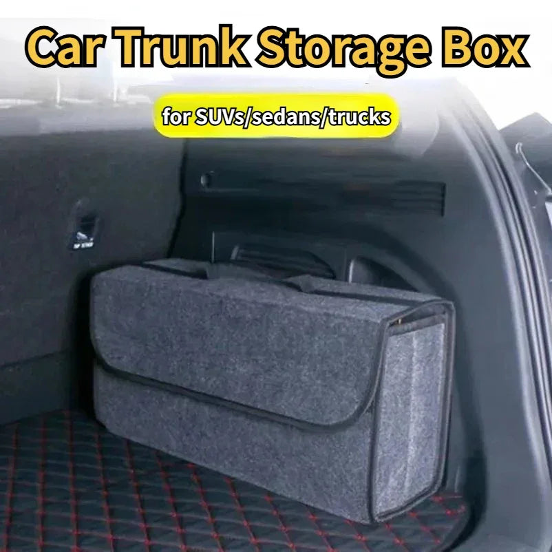 Large Anti Slip Compartment Boot Storage Organizer Tool Car Storage Bag Car Trunk Organizer Soft Felt Storage Box Accessories Peaceful Pleasures Health and Wellness