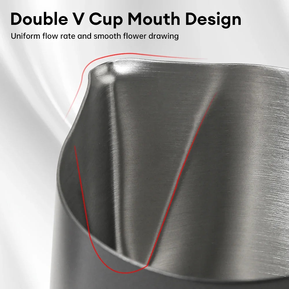 350ML Coffee Milk Frothing Pitcher with Scale Latte Stainless Steel Pour Over Coffee Kettle Espresso Steaming Milk Frothing Cup Peaceful Pleasures Health and Wellness