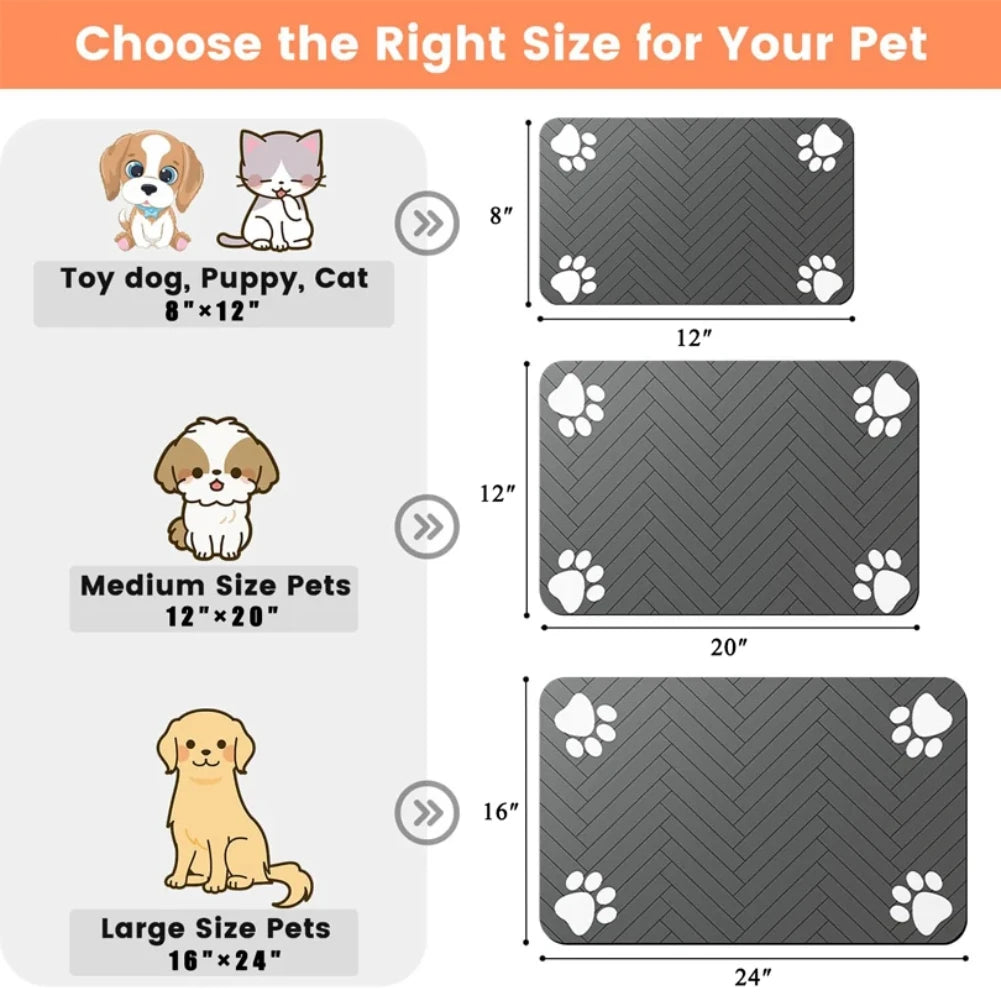 Pet Feeding Mat – Absorbent, Non-Slip & Waterproof for Dogs & Cats