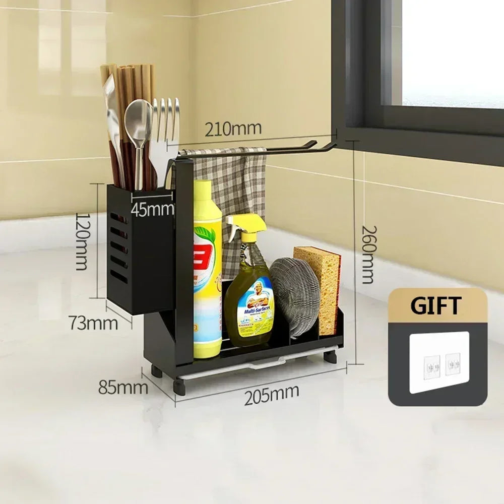 Kitchen Sink Sponge Holder & Drain Rack | Space Aluminum