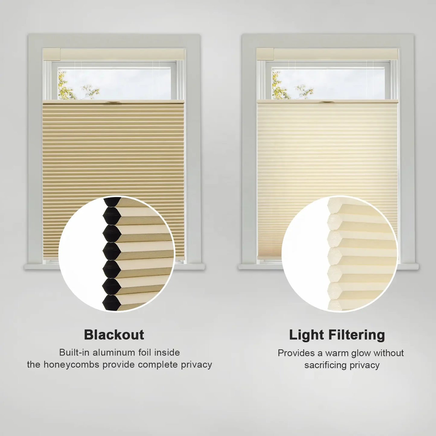 No-Drill Honeycomb Blinds | Thermal UV Blocking Bedroom