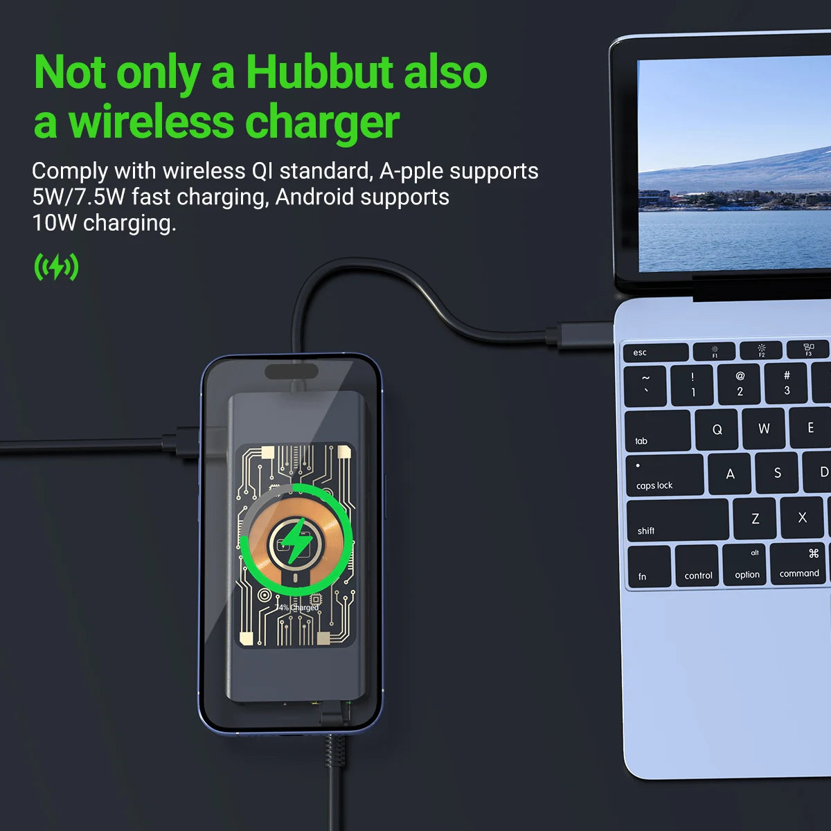 12-in-1 USB-C Docking Station | 4K HDMI, Wireless Charging, 100W PD USB-C Docking Station Peaceful Pleasures Health and Wellness