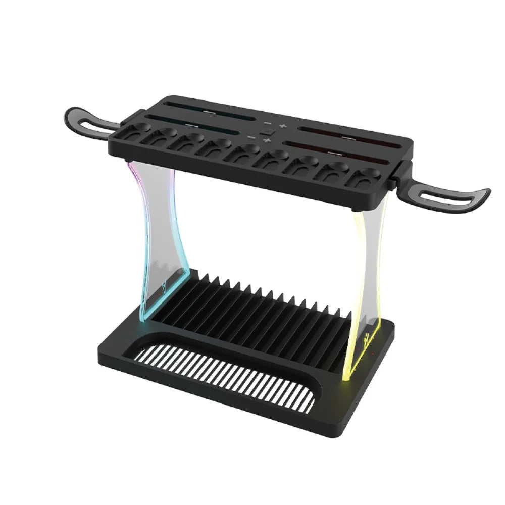 ABS Storage Stand For Switch2 Console Organizer For NS2 Controller Charger Headset Hanger To Store Game Card With RGB Light Peaceful Pleasures Health and Wellness