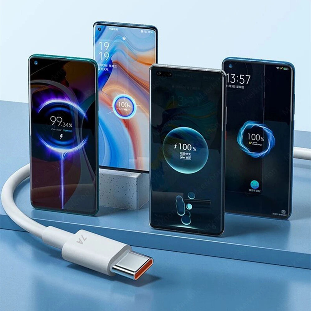 0.25/1/1.5/2m PD 7A 100W USB to Type C Fast Charging Cable Super Charge Data Sync Cord for Xiaomi Samsung Huawei Android Phones Peaceful Pleasures Health and Wellness