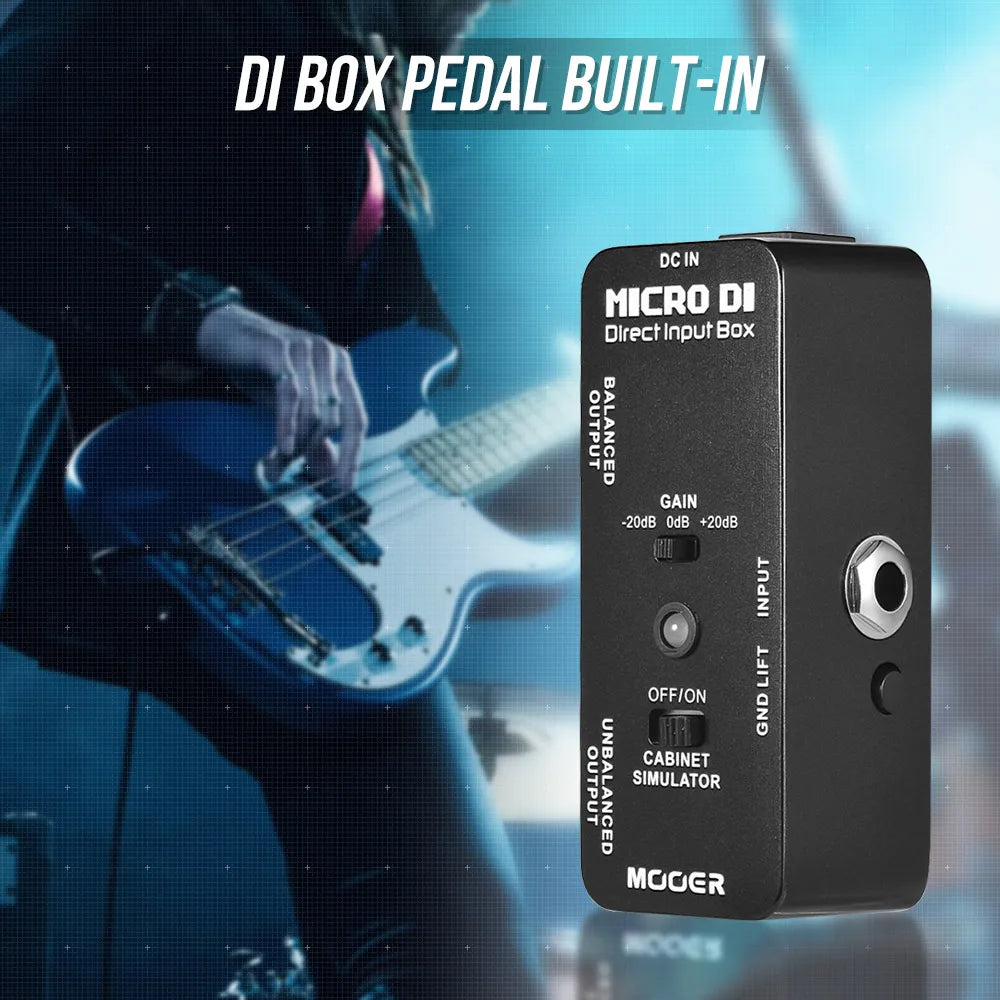 MOOER MICRO DI Cabinet Simulator Box Direct Input Pedal Full Metal