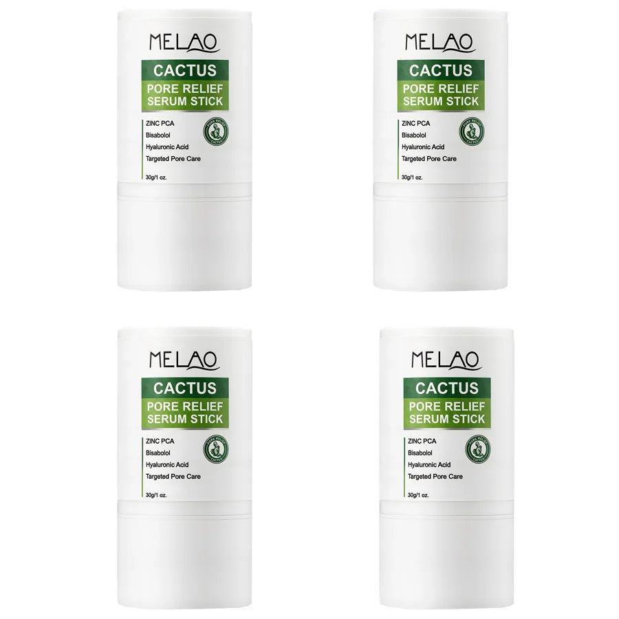 Cactus Pore Relief Multi Balm Stick Cooling & De-Puffing Face Balm for Enlarged Pores,Pore Minimizer,Smooths Texture Non-Greasy Peaceful Pleasures Health and Wellness 30gx4 pieces 30ml