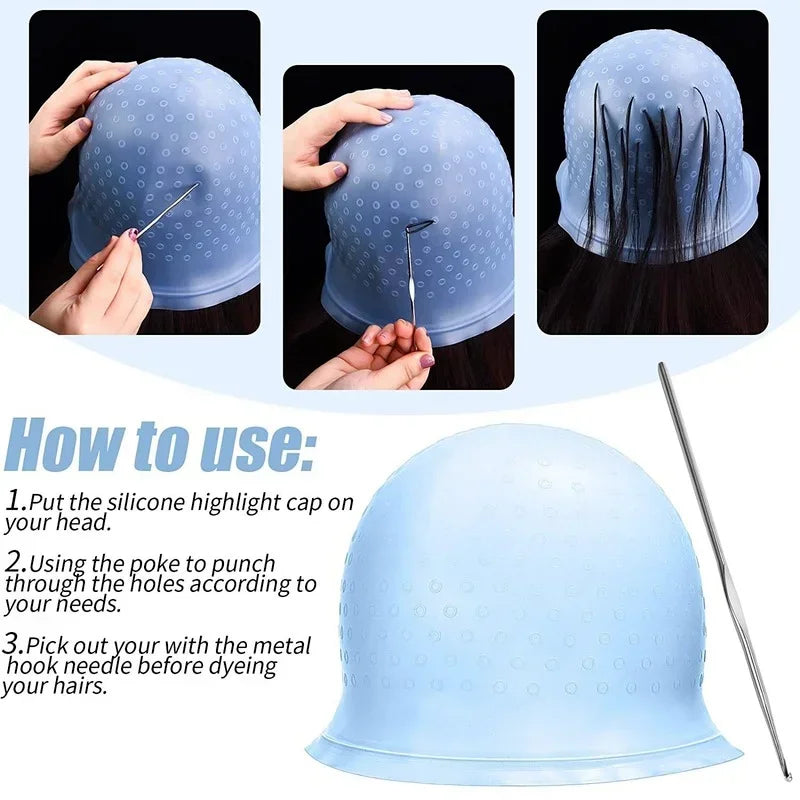 Advanced Quality Hair Dye Tool Silicone Material Barber Shop Special Pick Dyeing Cap Peaceful Pleasures Health and Wellness