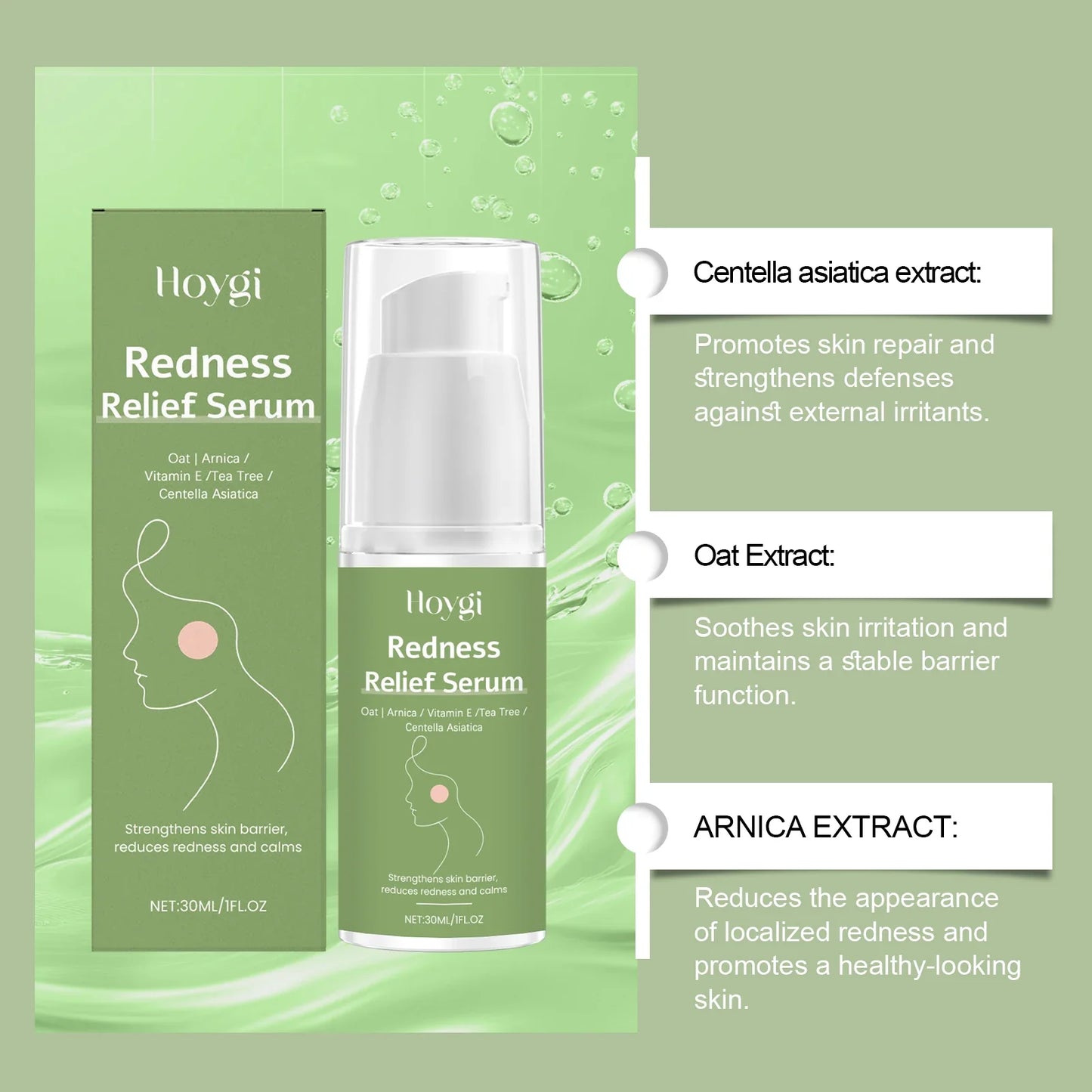 Hoygi Centella Asiatica Skincare Set – Cleanser, Cream & Serum