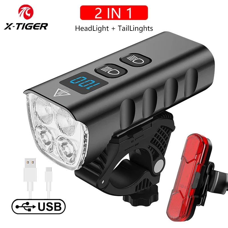 X-TIGER 1600LM Rechargeable Bike Light – 6400mAh MTB LED