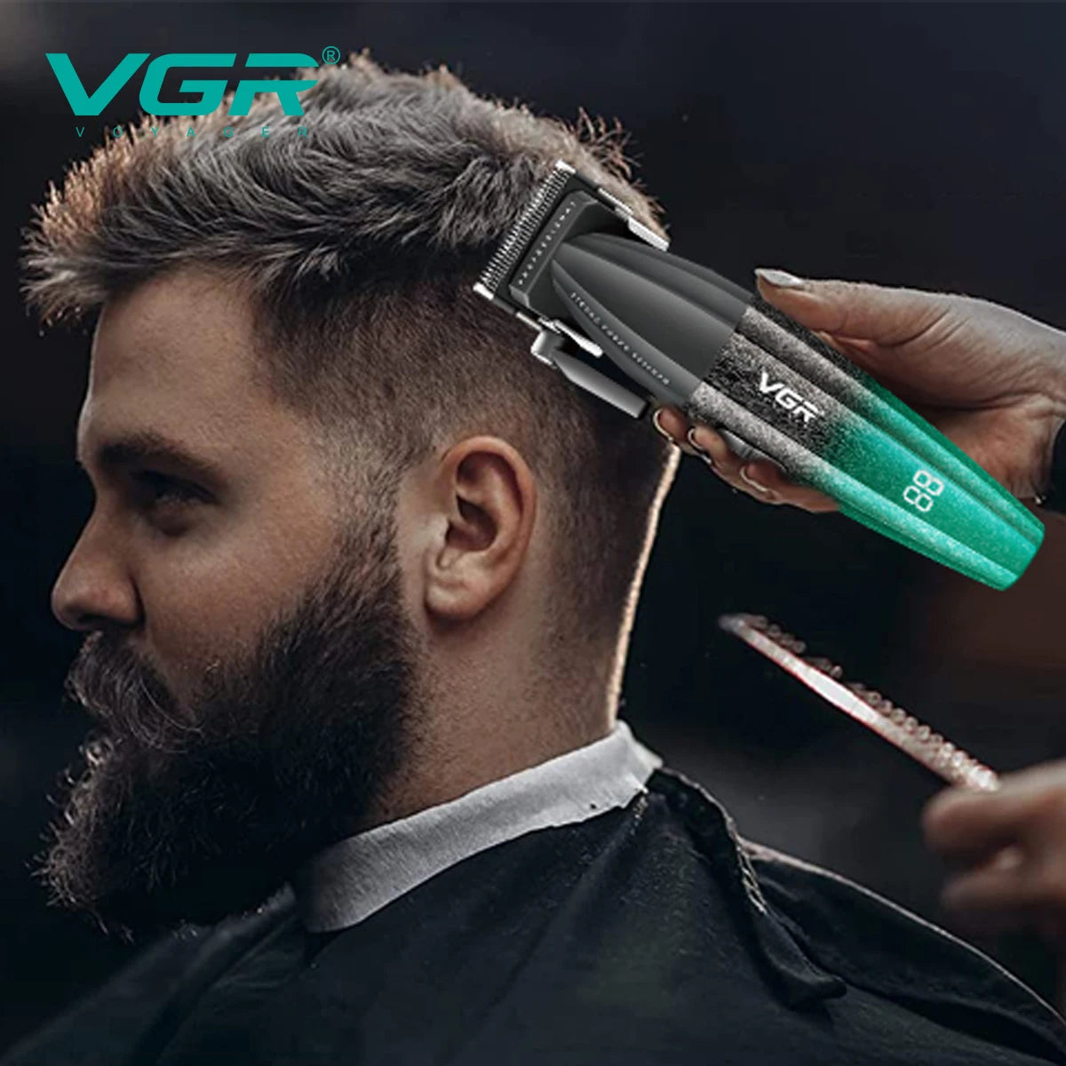 VGR Professional Electric Hair Clipper 9000 RPM High end Multi gear Adjustment Electric Push Cutting Alloy Blade Trimmer V-640S2 Peaceful Pleasures Health and Wellness