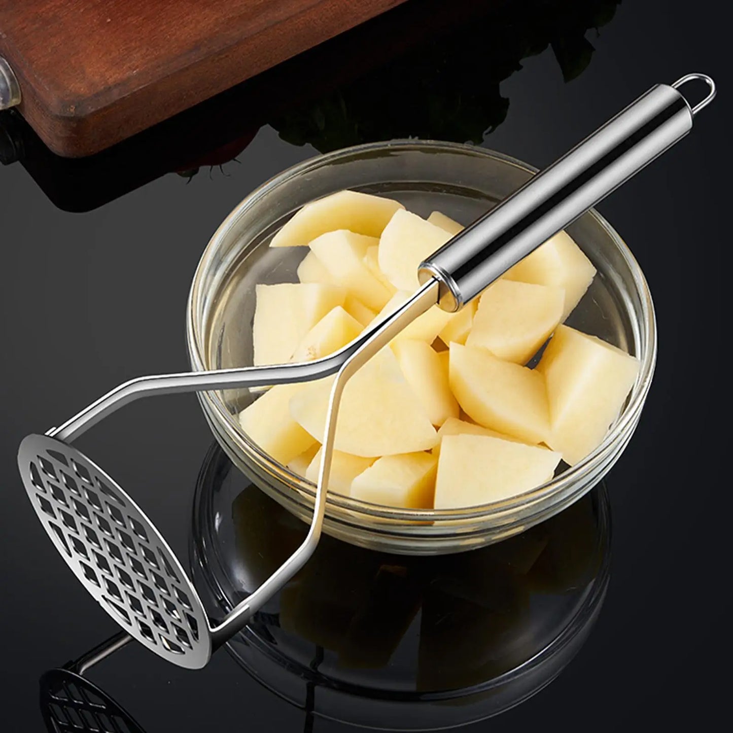 Stainless Steel Potato Masher | Manual Fruit & Veggie Crusher