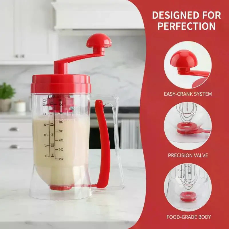 Silicone Squeeze Batter Dispenser with Measuring Labels | Baking