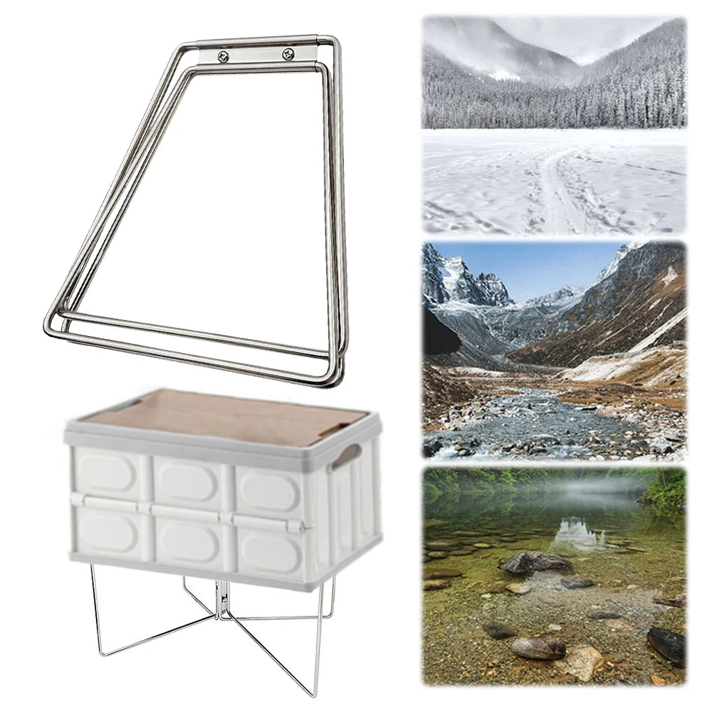 Aluminum Alloy Box Stand Portable Iron Storage Box Bracket Stainless Steel Outdoor Storage Boxes Shelves for Travel Cooking Peaceful Pleasures Health and Wellness