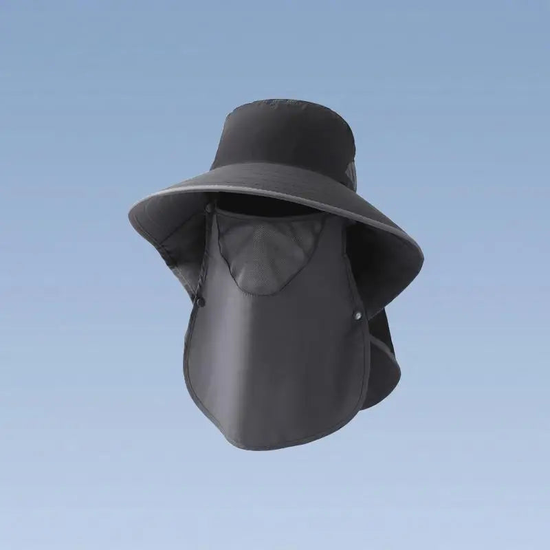 Full Face Neck Integrated Sun Hats Quick Dry Wide Brim Outdoor Fishing Bucket Caps Breathable Mountaineering Visors Peaceful Pleasures Health and Wellness hat black