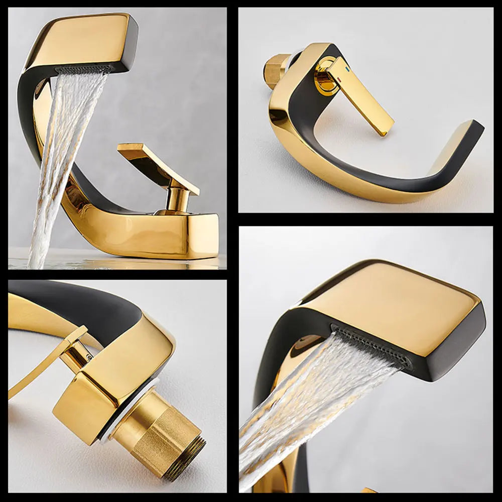 AOGUTU Black Basin Faucet | Single Hole Deck Mount Mixer Tap