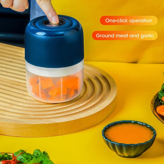 USB Mini Electric Grinder 250ml Household Multifunctional Baby Food Maker Garlic Vegetable Crusher Grinding Tool Portable Peaceful Pleasures Health and Wellness