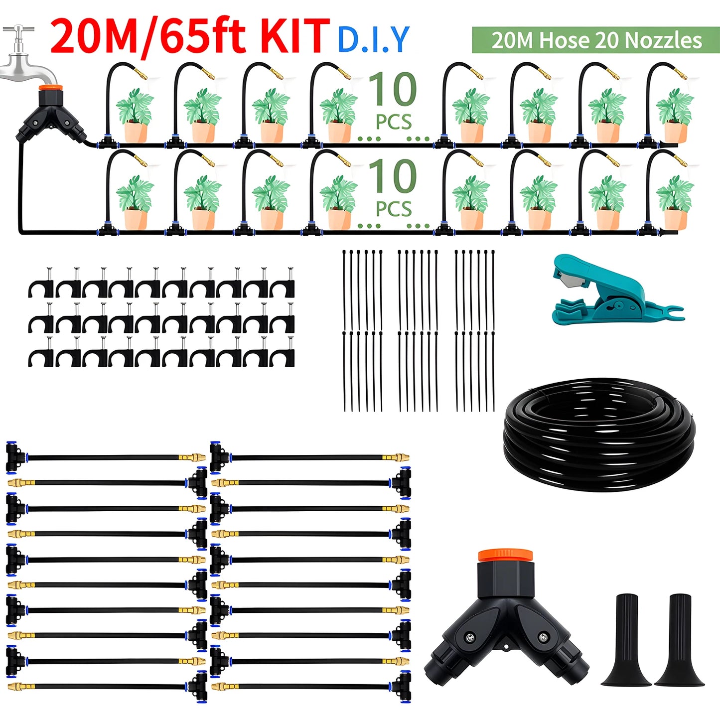 DIY Free Bending Universal Spray Kit For Greenhouse Garden Flowers Plant Watering Irrigation Patio Misting Cooling System Peaceful Pleasures Health and Wellness