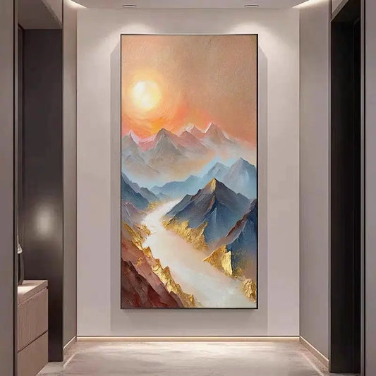 Abstract Rizhao Jinshan Abstrac Texture Oil Painting, Living Room Hanging Painting, Sofa Background Wall, High Quality Corridor Peaceful Pleasures Health and Wellness No frame 1 130cmx250cm