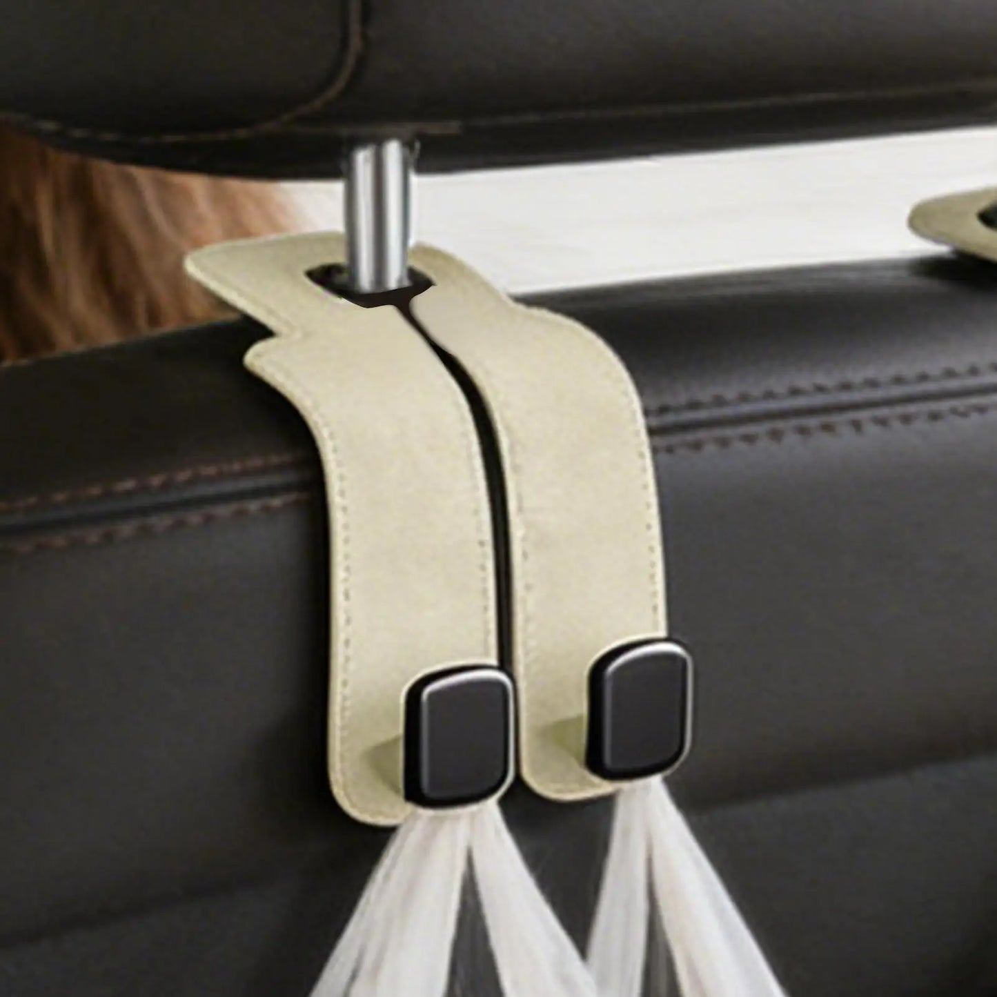 2-in-1 Car Headrest Hook | Seat Back Bag Hanger Organizer