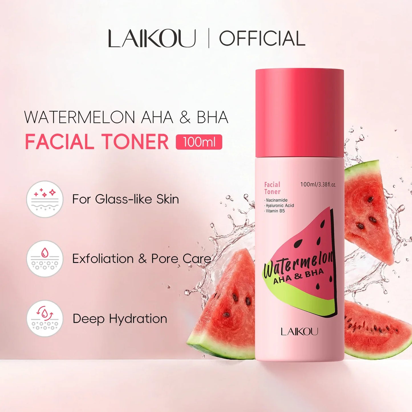 LAIKOU Watermelon Toner – AHA BHA Pore Care & Hydration