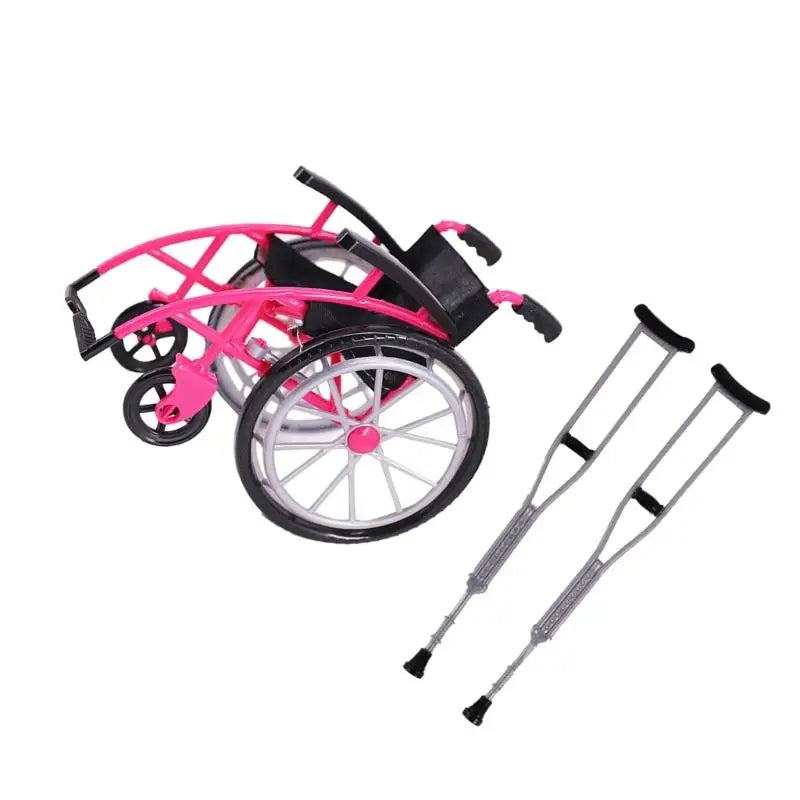 Foldable Wheelchair & Crutches Pretend Play Set – 3 Pcs