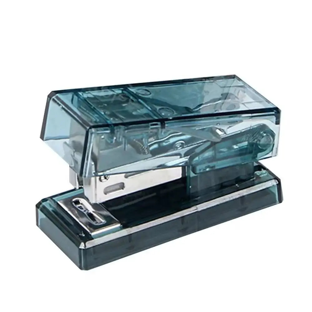 Mini Mini Stapler Transparent with 1000 Staples Office Binding Tools Easy-Use Multifunction Paper Binder Set Paper Fixing Peaceful Pleasures Health and Wellness Blue
