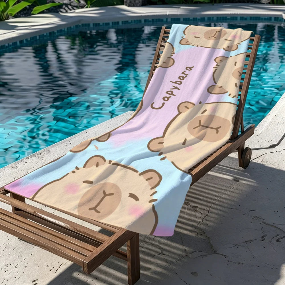Carpincho Cartoon Quick-Dry Beach Towel | Soft, Lightweight Quick-Dry Beach Towel Peaceful Pleasures Health and Wellness