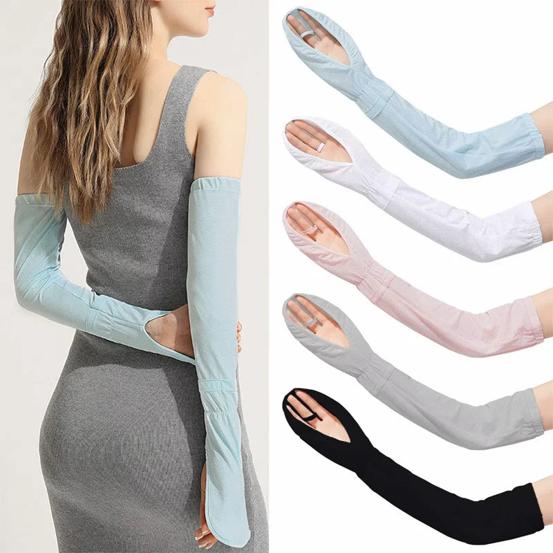 UV Sun Protection Fingerless Gloves & Cooling Arm Sleeves